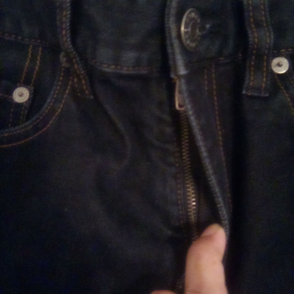 Armani Exchange A/X Straight Jambe Droite Jeans Size 31 99% Cotton Dark Blue - Picture 10 of 12